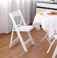 Chaise de jardin Wimbledon portable pour l'extérieur, chaises pliantes blanches en résine pour événements, fête d'enfants, mariage, vente en gros