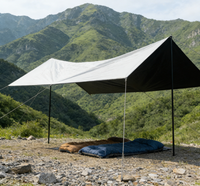 Tenda Kanopi Persegi Langsung dari Pabrik, Anti Air 8000mm, Lapisan Hitam, Kain Oxford 210D, untuk Berkemah, Luar Ruangan, Komersial, Wisata, Turis
