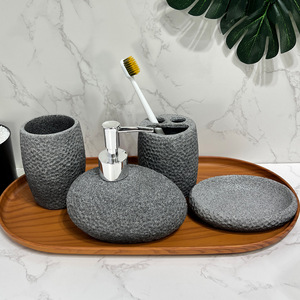 Eco-Friendly Modern European Style <b>Bathroom</b> Four-Piece Set Plastic Wash Kit Supplies Home Toilet Lotion Bottle Suit - Product Image 3