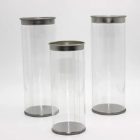 Tube alimentaire cylindrique personnalisé avec couvercle en métal ou en plastique, tube transparent, artisanat fait main, emballage cadeau, tube en plastique pour bonbons, biscuits