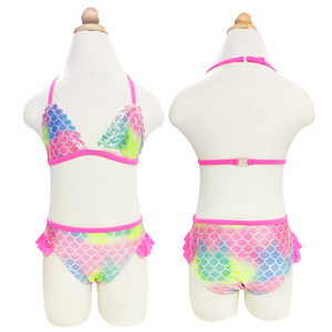 Costume da bagno estivo a <span class=keywords><strong>due</strong></span> pezzi personalizzato all'ingrosso, nuovo design, grazioso bikini da spiaggia per ragazze adolescenti e bambini. - Product Image 1