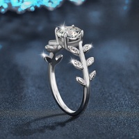 Bague de fiançailles en argent pur S925 avec moissanite couleur D, testeur de diamant VVS1, conçue par Ye Tengzhi pour les bijoux de mariage féminins