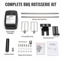 Kit de rôtissoire électrique en acier inoxydable avec moteur pour broche de barbecue, compatible universellement avec les grils, fumoirs et fours