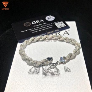 8MM 10MM 3 warna memutar rantai tali perak sepenuhnya es keluar Moissanite berlian Tautan gelang Hip Hop perhiasan pria rantai kalung - Product Image 2