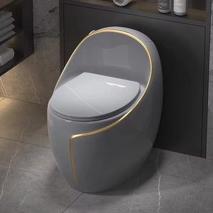 One Piece Gray Gold Smart <b>Toilets</b> Set With Remote Control and Seat Heating Flushing Modern Design for Bathroom WH2501140001 One- - Product Image 1