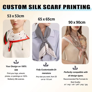 Sciarpa di Lusso 100% <span class=keywords><strong>Seta</strong></span> di Gelso in Grigio Rosa <span class=keywords><strong>Blu</strong></span> con Motivo Intricato e Texture Liscia e Lucida 53x53cm Sciarpa di <span class=keywords><strong>Seta</strong></span> da Donna - Product Image 6