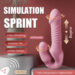 Realista Dildo Masturbação Anal Expansão Vagina Dilator Clitoriano G Spot Estimulação Telescópica Vibrando Double Ended Sex Toy - Product Image 2