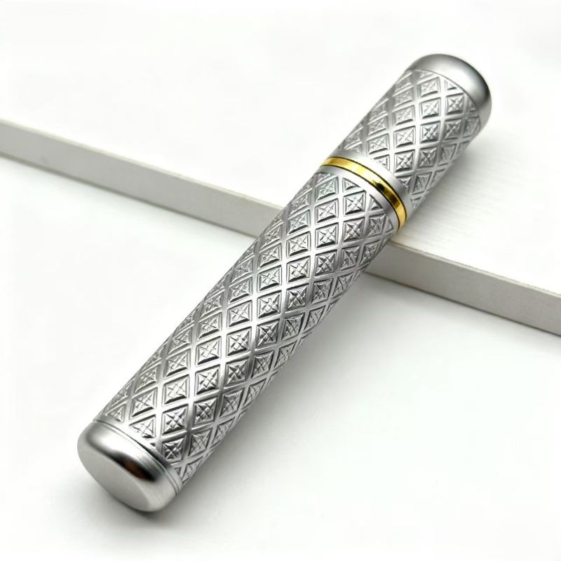 Gold Cigar Tube - Portable Aluminum Storage for Single Cigar