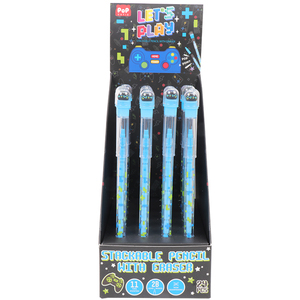 Nouveau <span class=keywords><strong>crayon</strong></span> fantaisie pour enfants, mignon, à motif de dessin animé, non-affûtable, HB, à mine coulissante multi-têtes, pour étudiants créatifs, avec gomme - Product Image 5