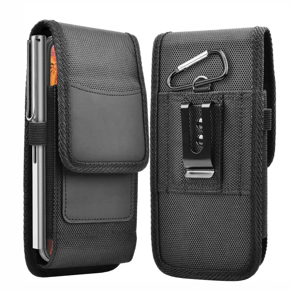 Taille Case Riem Clip Holster Nylon Etui Met Creditcard Slot Voor Iphone 14 Pro Max