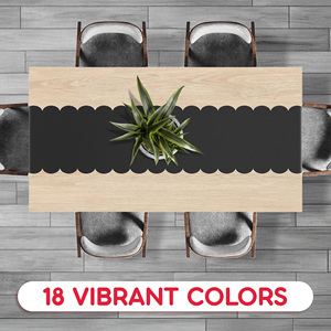 14X108 pollici usa e getta capesante da tavolo <span class=keywords><strong>in</strong></span> <span class=keywords><strong>plastica</strong></span> nera per banchetti di compleanno festa evento decorazione di qualità Premium - Product Image 4