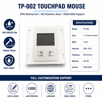 Souris tactile industrielle en acier inoxydable étanche IP65 personnalisée TP-002, 2 touches USB PS/2 pour machine CNC, kiosque