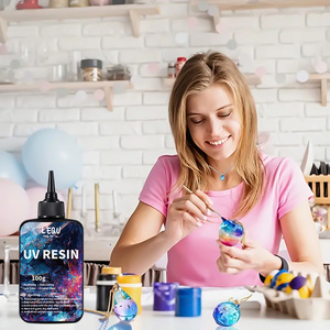 LEQU Happy And Fun 100g UV Resin <b>Glue</b> Transparent <b>Strong</b> Bond UV Adhesive for Resin Art Crafts Jewelry - Product Image 5