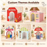 Maisonnette de jeu en bois personnalisée OEM/ODM pour enfants, thème intérieur (maternelle, caserne de pompiers, hôpital, clinique vétérinaire)