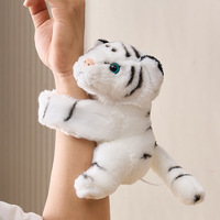 Bracelet claquant en peluche super doux personnalisé en forme de tigre/koala/léopard/éléphant, jouet animal en peluche fantaisie anti-stress