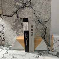 Nouveauté : Serre-livres en marbre naturel gris personnalisé, style nordique, forme irrégulière, design gravé, décoration pour la maison et le bureau