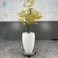 Pot Bunga Taman Besar Desain Baru 2025, Tahan Lama, Klasik, Terbuat dari Fiberglass Magnesium Oksida, Ukiran Tangan, untuk Luar Ruangan, Merek QUANGUI