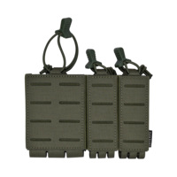 2 + 1 Style Tactical Mag Pouch pour Plate Carrier Cummerbund Compatible Tactical Vest 5.56 Caliber Combination Laser Cut MU