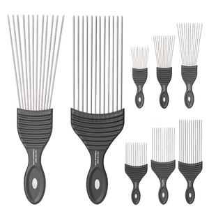 Nouveau design de peigne à cheveux pour barbier, peigne <span class=keywords><strong>afro</strong></span> en métal à dents larges, peigne à fourche, peigne à queue de rat pour la coiffure - Product Image 3