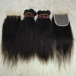 Letsfly Factory Vente en gros de tissages de cheveux naturels 9A Kinky Straight, lots de 16 et 22 pouces, extensions Yaki 100% cheveux humains Remy - Product Image 5