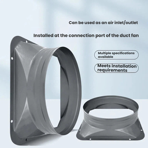 Connecteur à bride carrée vers ronde en acier galvanisé avec base carrée et registre <span class=keywords><strong>anti</strong></span>-<span class=keywords><strong>retour</strong></span> pour la ventilation des conduits d'extraction de <span class=keywords><strong>hotte</strong></span> aspirante - Product Image 6