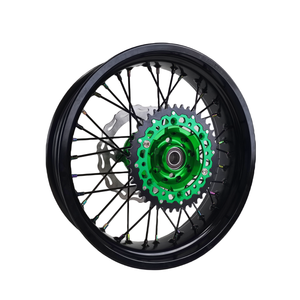 Jeu de <span class=keywords><strong>jantes</strong></span> en alliage de moto Supermoto de <span class=keywords><strong>17</strong></span> <span class=keywords><strong>pouces</strong></span> pour KX250F KX450F 2006-2023 KX450 2019-2023 Jante noire à moyeu <span class=keywords><strong>vert</strong></span> - Product Image 6