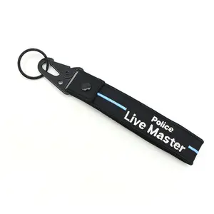 Embroidery Jet Tag Custom Fashion Backpack Charm Motorcycle Wristlet Lanyard Keychain