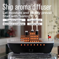 Usine OEM Nouveauté 2026 Humidificateur d'aromathérapie en forme de bateau 250 ml, Veilleuse 7 couleurs, Télécommande, Diffuseur d'arômes en forme de navire