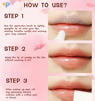 Huile à lèvres polypeptidique à marque privée, huile de graines de camélia, gloss nourrissant, extrait d'arnica, traitement réparateur des lèvres, usage professionnel en salon de maquillage
