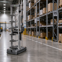 Robot mobile autonome (AMR) pour la logistique d'entrepôt, transfert de cartons, 3 niveaux, charge de 50 kg, navigation laser ±5 mm, M50J-F