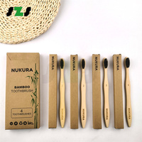 Cepillo de dientes de bambú orgánico biodegradable, ecológico, sin bpa, pequeño, con logotipo personalizado, venta al por mayor