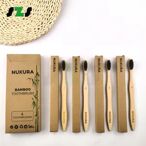 卸売カスタムロゴ有機生分解性環境にやさしいbpa無料小さなブラシヘッド木製竹歯ブラシ