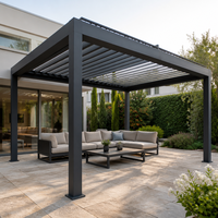 Pergola motorisée imperméable Jiake avec lames en aluminium réglables pour projets de terrasses de jardin, patios extérieurs et espaces de loisirs