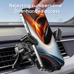 Pluska GW12 Silent Car Phone Cooling Holder Phone Radiator Stand For Smartphone Secure Vent <b>Clip</b> Metal <b>Hook</b> Phone Mount - Product Image 2