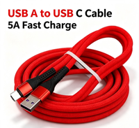 Câble USB 3.0-A vers Type-C 120W, charge rapide 5A, noyau en alliage d'aluminium, câble de données tressé en PVC pour Android