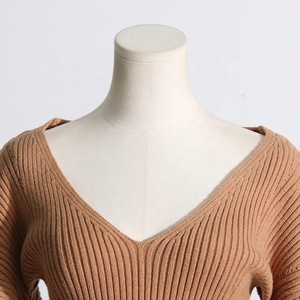 OUDINA Nuovo Stile Abiti Semplici con Scollo a V, Design a Maniche Lunghe Irregolari, Vestito in Maglia con Vita Elasticizzata per Donne - Product Image 6