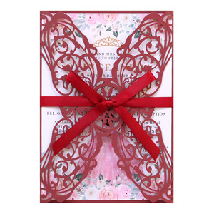 Tarjetas de felicitación para el Día de San Valentín europeas y americanas, invitaciones de boda, invitaciones de compromiso hermosas con recortes de papel. - Product Image 5