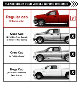 Accesorios Exteriores Todoterreno, Barra Lateral Negra para Cabina Regular, Estribos, Estribos Laterales para Camioneta Dodge Ram 1500 - Product Image 6