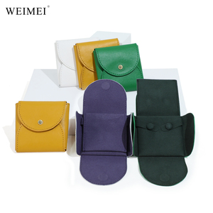 WEIMEI Four Side Expandable <b>Leather</b> Pouch Magnetic Closure Suede Compartments for Ring <b>Bracelet</b> Tarnish Protection - Product Image 1