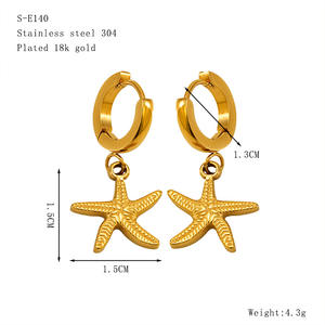YWXS mode plage marine océan série <span class=keywords><strong>langman</strong></span> série étoile de mer conque dauphin crabe tortue pendentif boucles d'oreilles pour les femmes en gros - Product Image 6