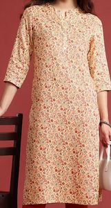 Viscosa recta estampada floral Kurta - Product Image 3