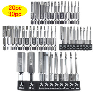 Hex <b>Screwdriver</b> <b>Bit</b> <b>Set</b> 60mm S2 Alloy Steel Chrome Plated Industrial Grade Metric Size - Product Image 2