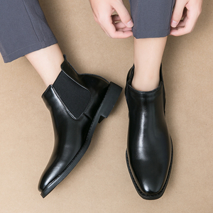 Bottes basses à bout pointu et dessus uni, grandes tailles 38-48, pour hommes, idéales pour les tenues habillées - Product Image 6
