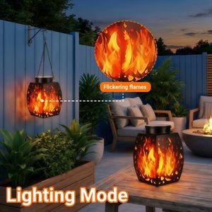Xinhuiyuan Lighting <b>Solar</b> Flame <b>Lantern</b> Outdoor Garden Decorative <b>Hanging</b> Light With Chain And Hook For Courtyard Use - Product Image 5