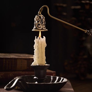 LANJO Enamel Crystal <b>Candle</b> Snuffer Vintage Floral Design Metal <b>Extinguisher</b> For Scented <b>Candle</b> Home Decor - Product Image 3