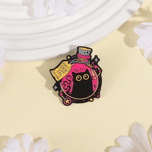 Épinglette en émail « Bouteille de potion de chat noir sorcère », épinglette amusante « Ne pas ouvrir / Faire ça » - Product Image 4