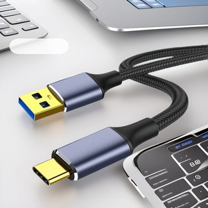 <b>Usb</b> 3.1 Type <b>C</b> Data <b>Cable</b> Nylon Braided Aluminum Alloy 0.5m For Mobile Phone - Product Image 1