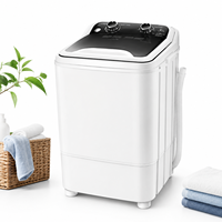 Lave-linge compact portable à cuve unique grande capacité avec fonction lumière bleue pour la lessive à domicile, gain de place