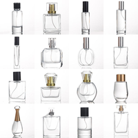 Vente en gros de flacons vaporisateurs transparents noirs et blancs de 50 ml et 100 ml, flacons de parfum avec bouchon à vis, boîte rigide d'emballage