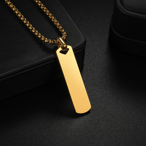 Joyería de sublimación, grabado láser, etiqueta de Metal, placa de nombre de <span class=keywords><strong>oro</strong></span> de acero inoxidable, collar de etiqueta de perro para hombres y mujeres - Product Image 3